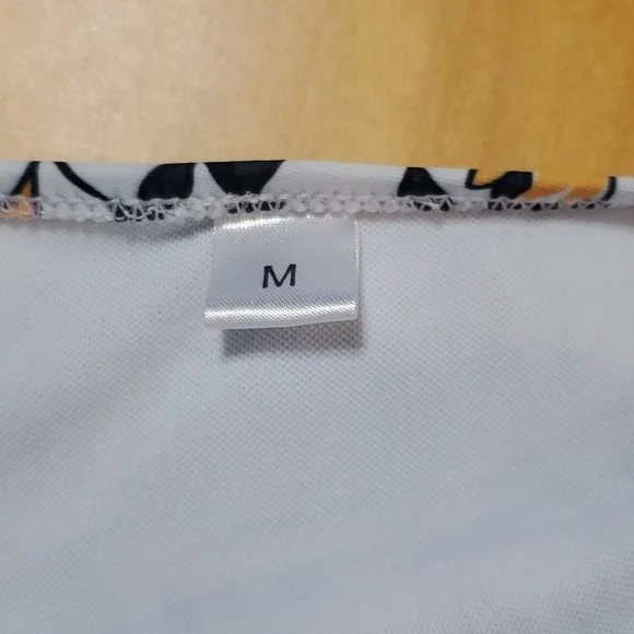 High-waisted swimsuit bottoms, Medium white with gray & yellow accents 💛 - Picture 4 of 7